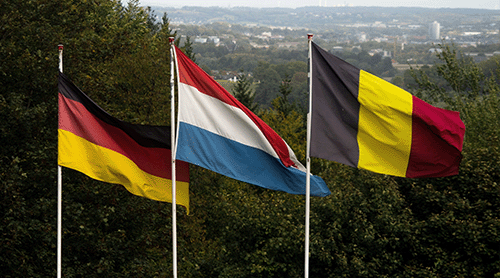 Duitse, Nederlandse en Belgische vlag