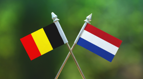 Belgische en Nederlandse vlag